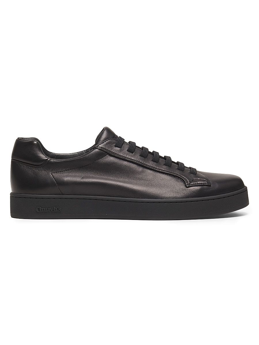 Men's Ludlow Dress Leather Low-Top Sneakers - Black - Size 12