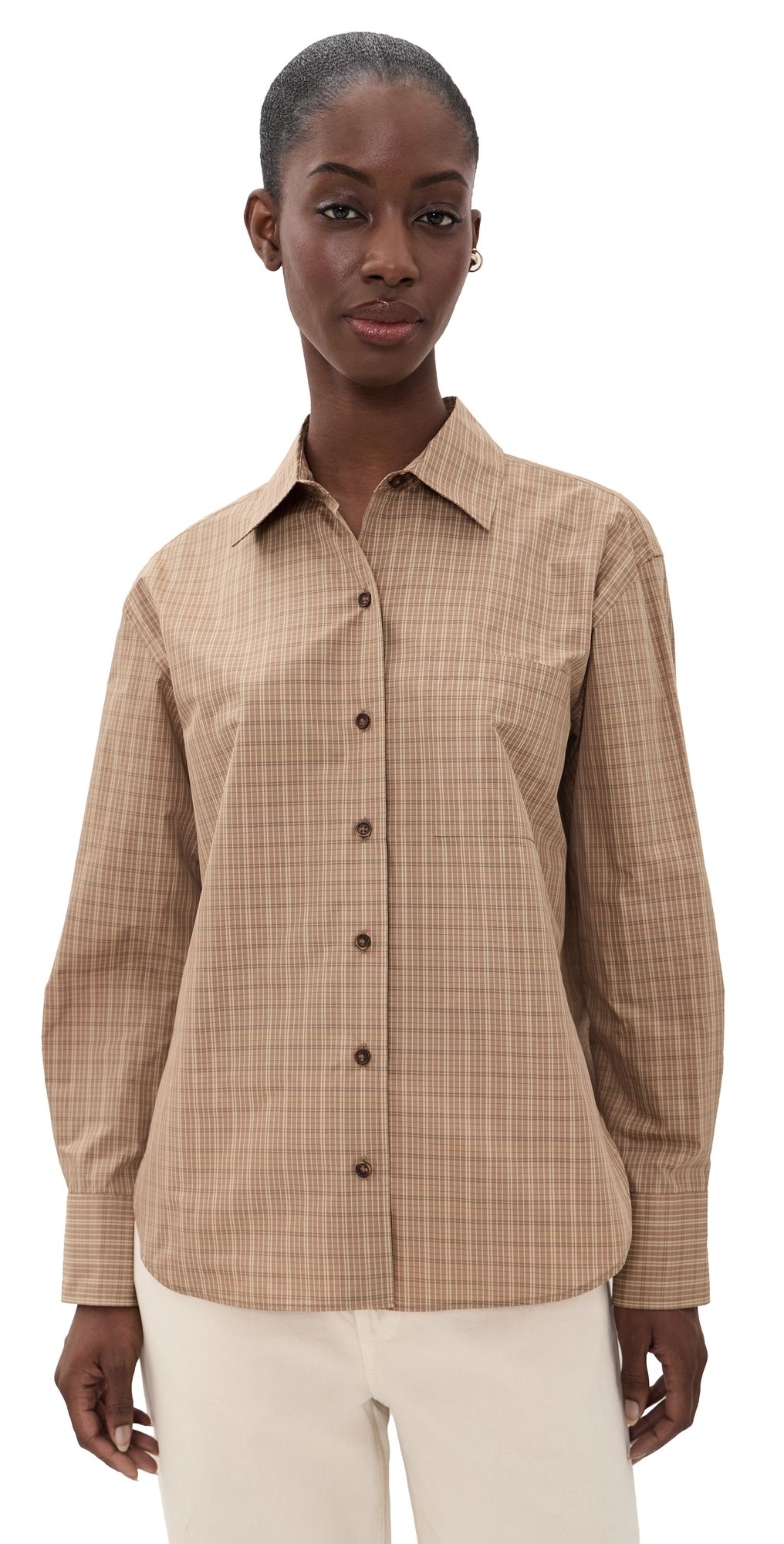 rag & bone Connie Plaid Shirt Khaki Plaid L