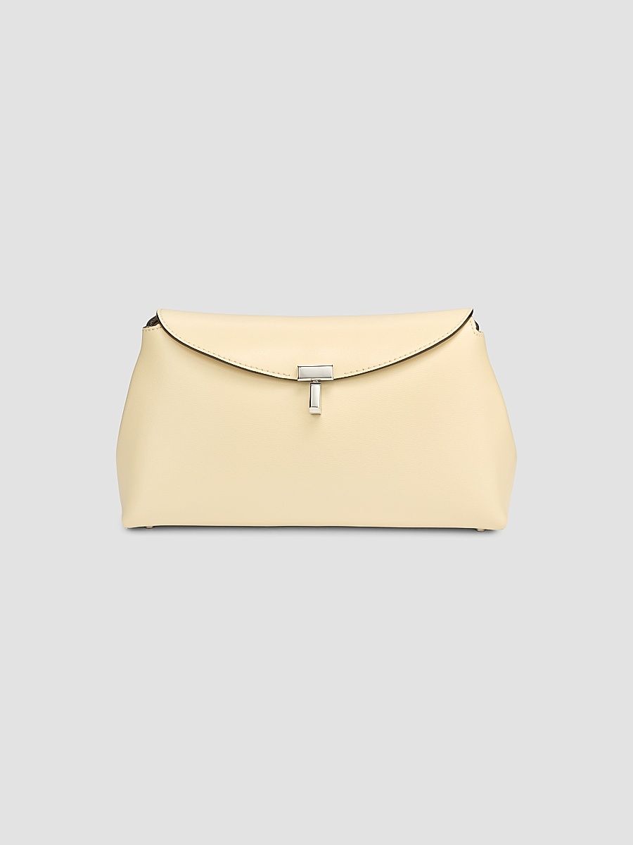 Women's T-Lock Leather Shoulder Bag - Champagne