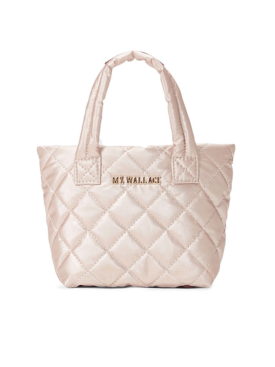 Women's Petite Metro Deluxe Quilted Tote Bag - Pink Metallic