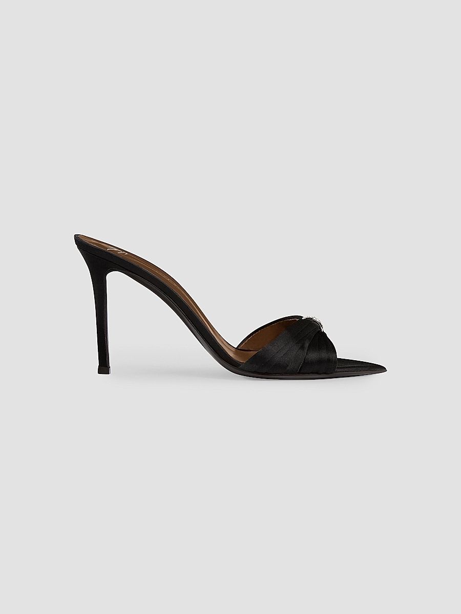 Giuseppe Zanotti Women's Intrigo 90MM Silk Stiletto Mules - Nero - Size 12