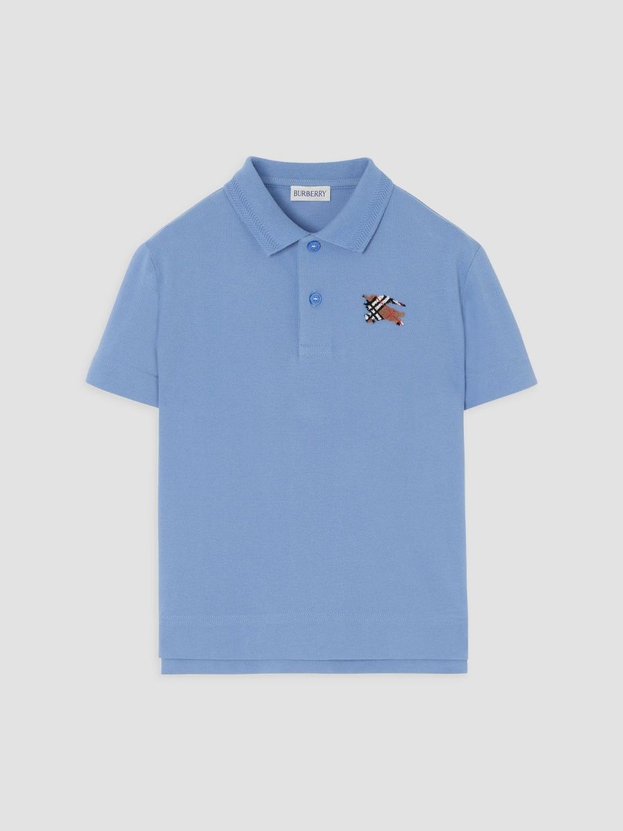 Burberry Boy's Little Boy's & Boy's Knight Check Cotton Polo Shirt - Cornflower Blue - Size 10