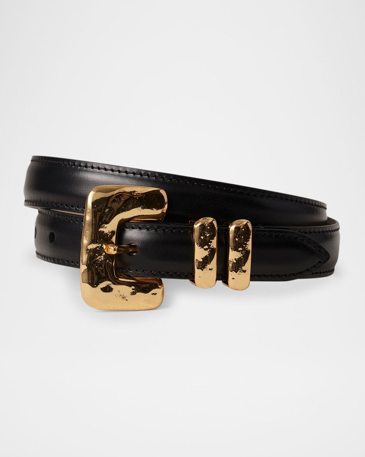 Tetra Buckle Leather Belt