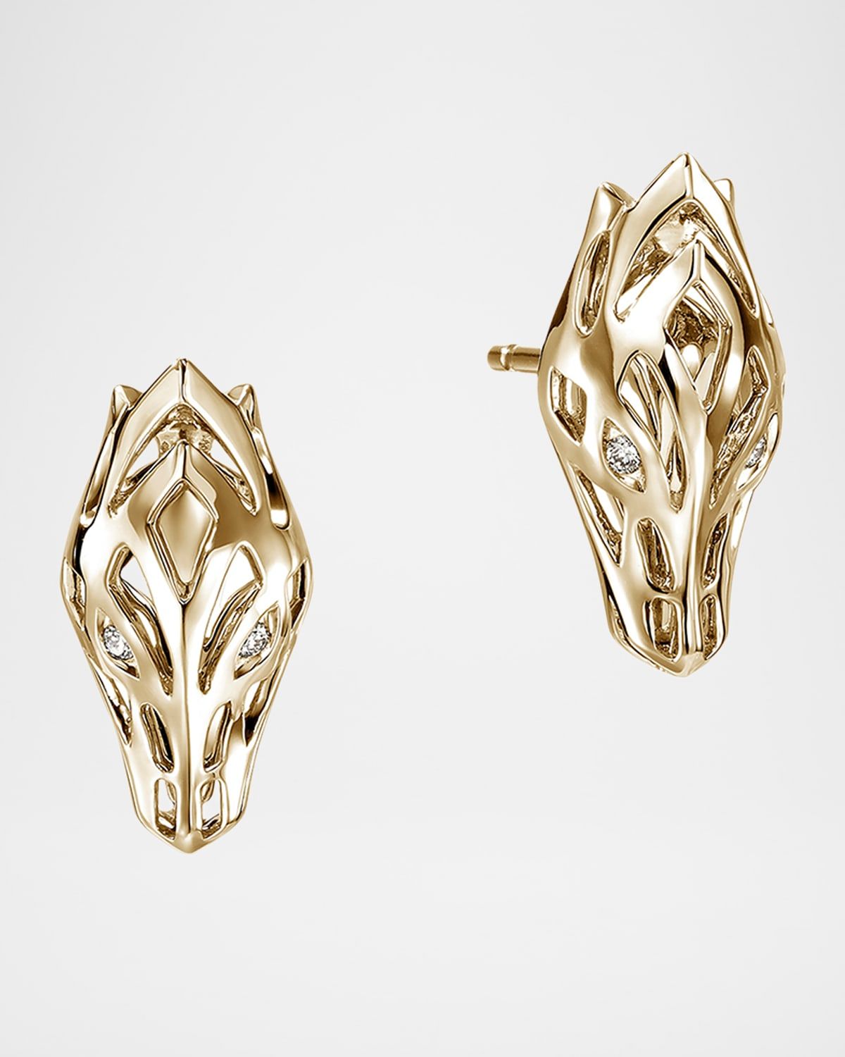 Naga 14K Gold Diamond Stud Earrings