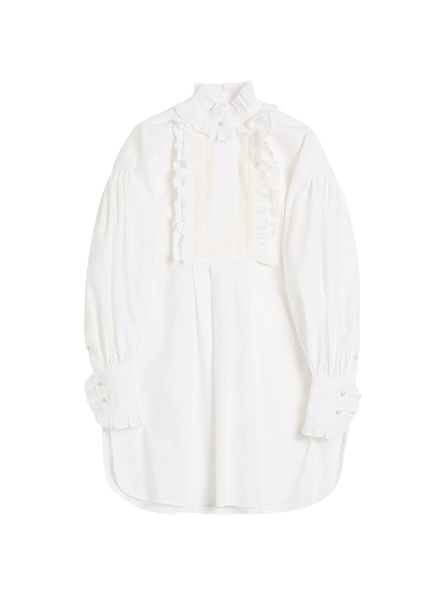 Women's Short Dress in Cotton and Linen - White - Size 10