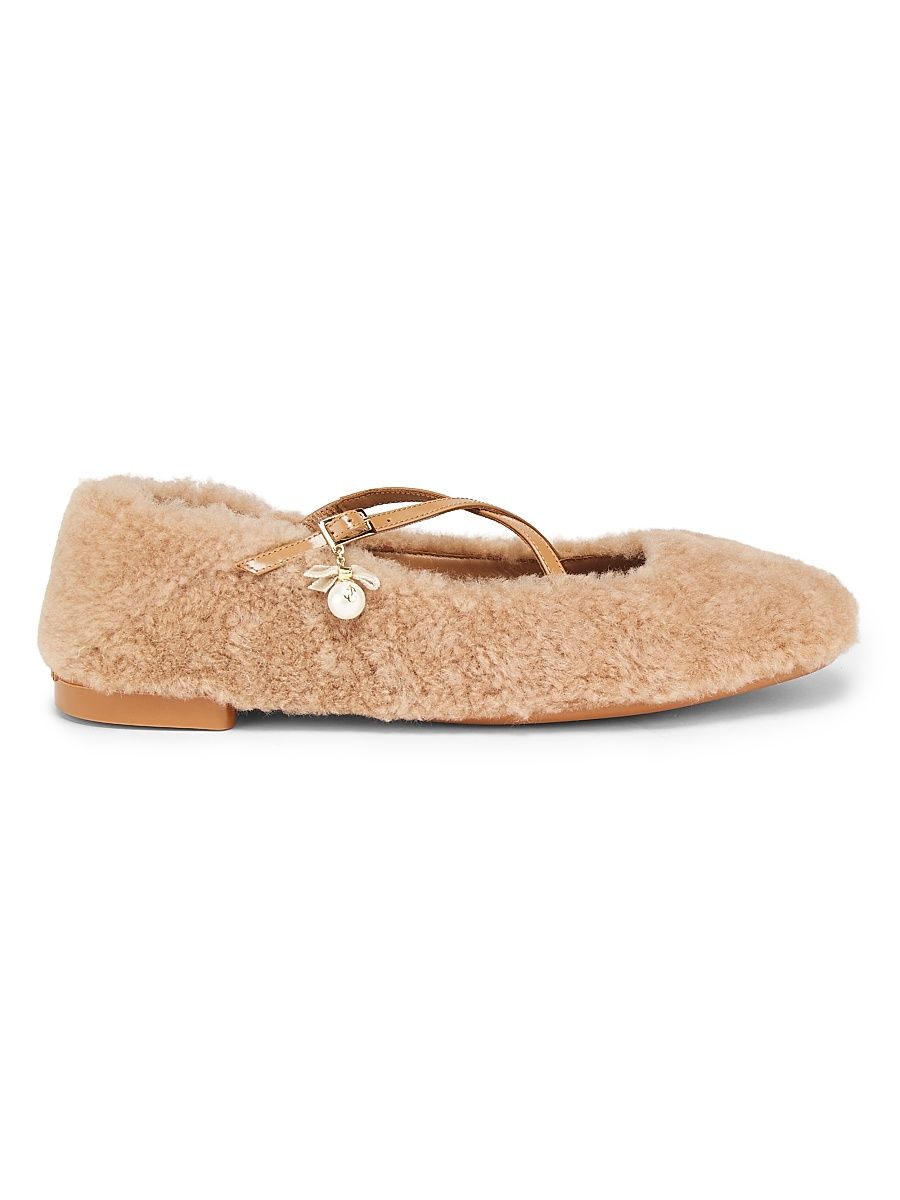 Women's Eleri Shearling Ballet Flats - Toffee - Size 11