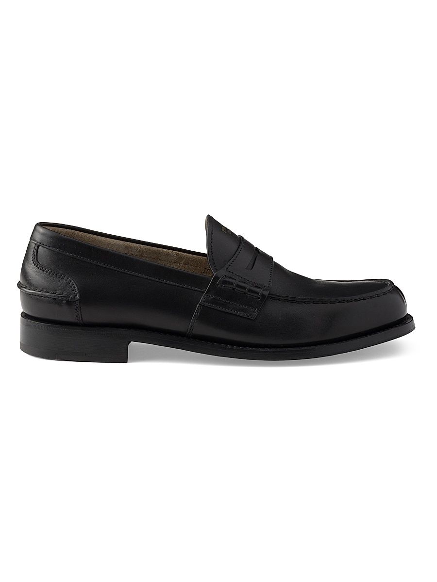 Men's Leather Loafers - Black - Size 5