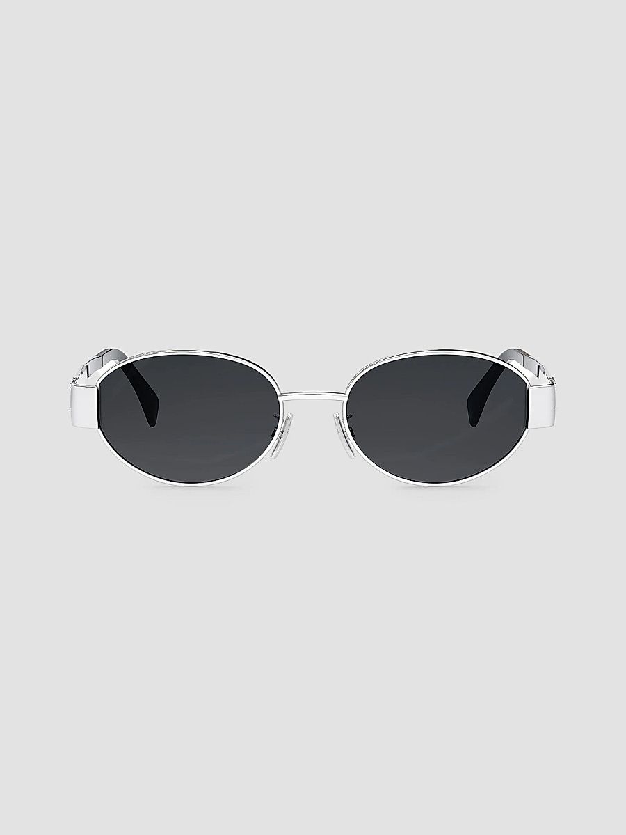 CELINE Men's Triomphe 54MM Oval Sunglasses - Silver