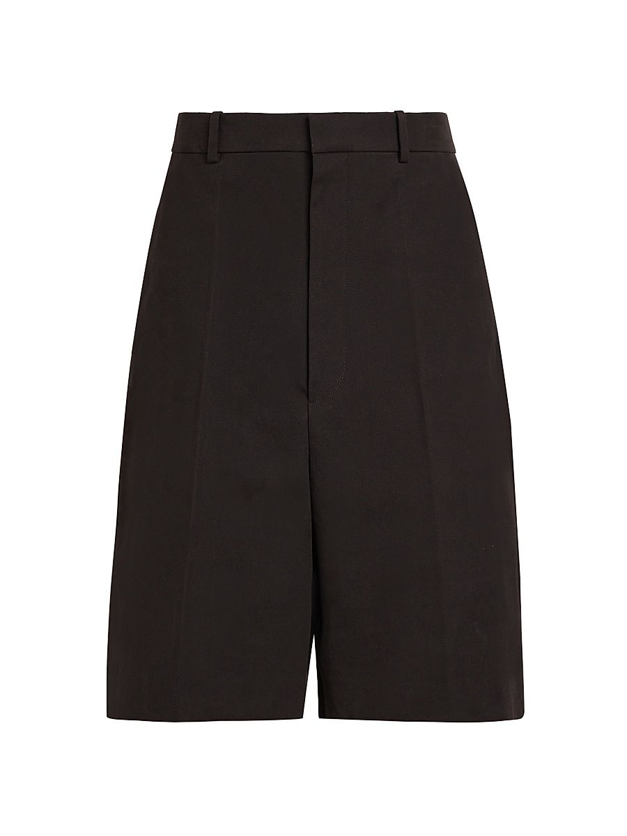Men's Gabardine Cotton Shorts - Dark Carrubo - Size 36