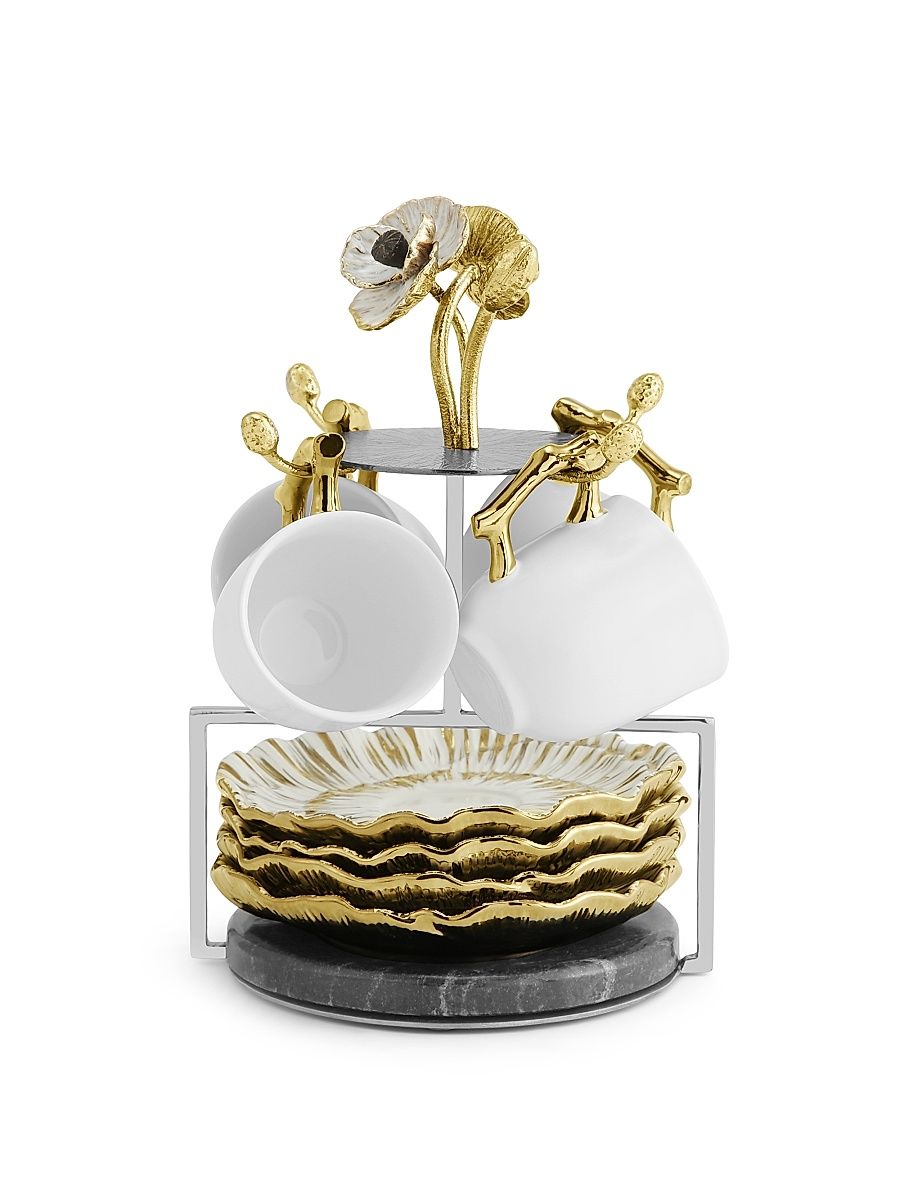 Anemone Demitasse Set & Stand