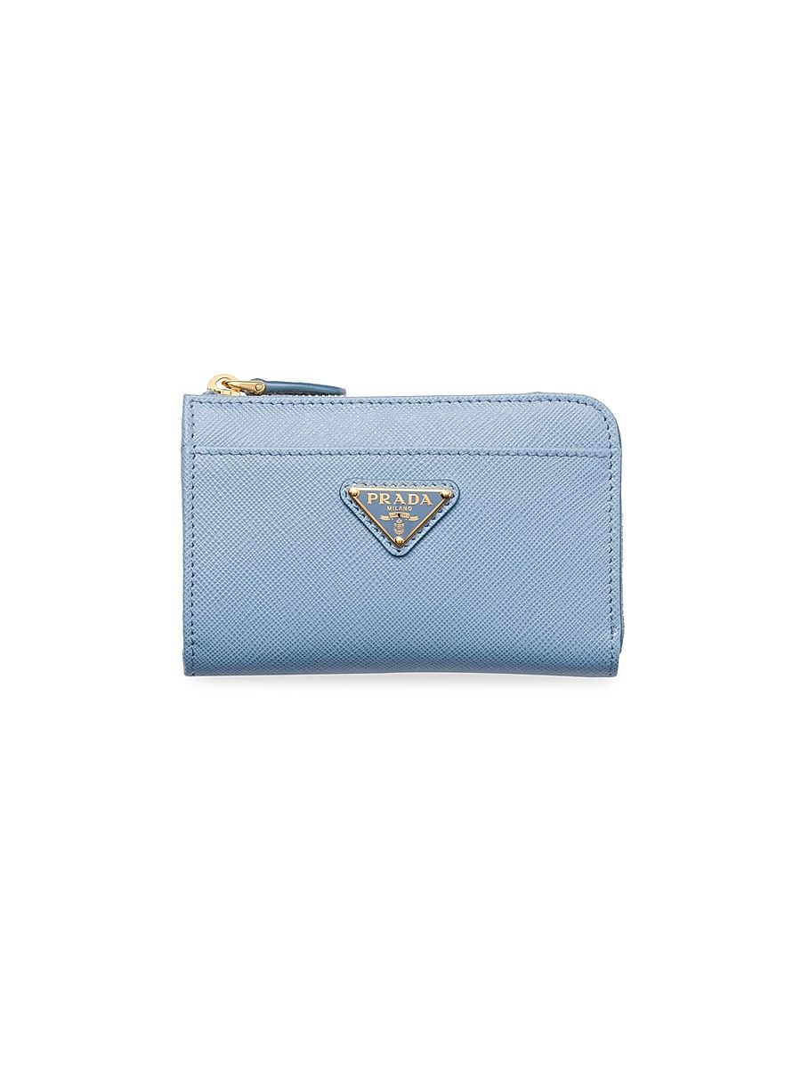 Women's Saffiano Keychain Card Case - Medium Blue
