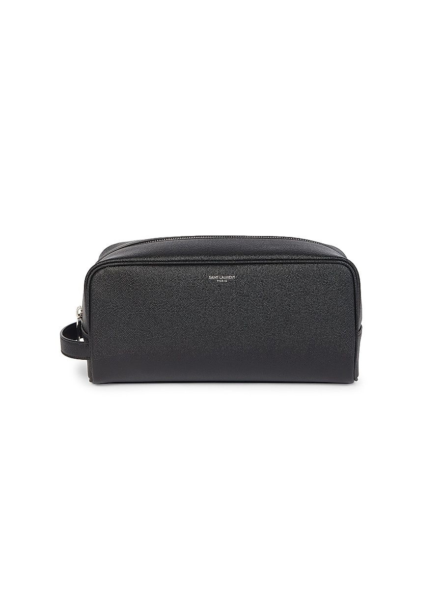 Saint Laurent Unisex Leather Toiletry Case - Black