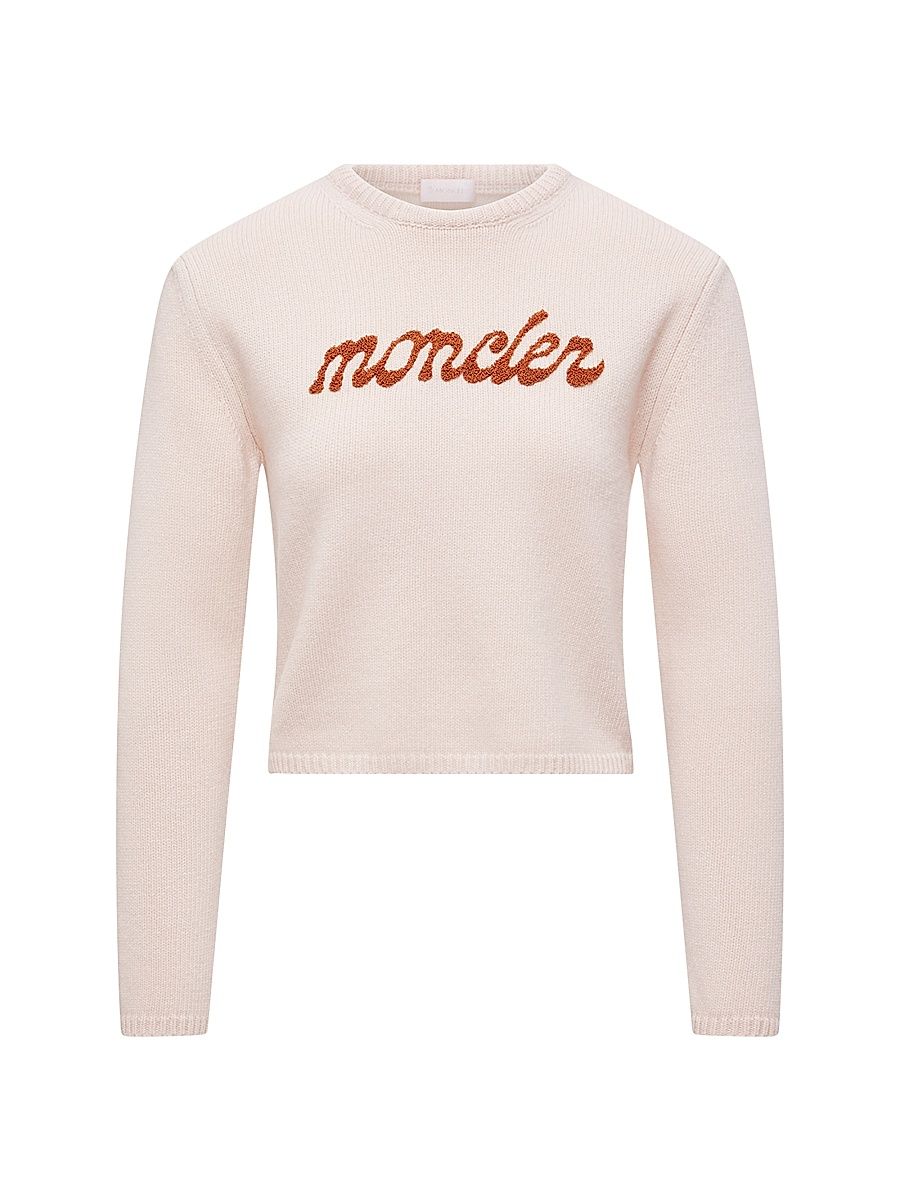 Women's Crew-Neck Sweater in Wool & Cashmere - Light Pink - Size XL