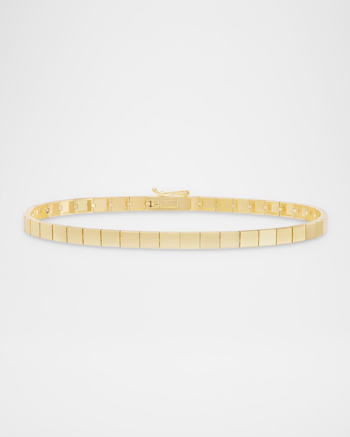 Thin Flash Tile Chain Bracelet in 14K Yellow Gold