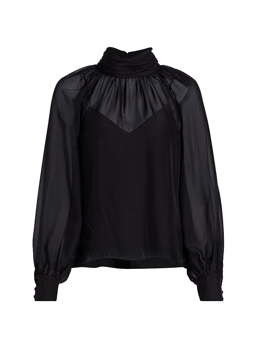 Women's Alyssa Silk Blouse - Black - Size 8