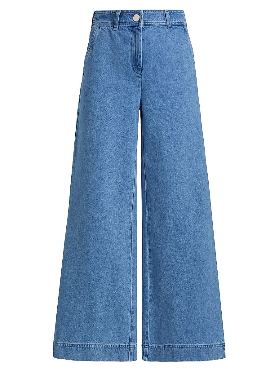 Women's Eileen Washed Wide-Leg Pants - Light Wash - Size 12