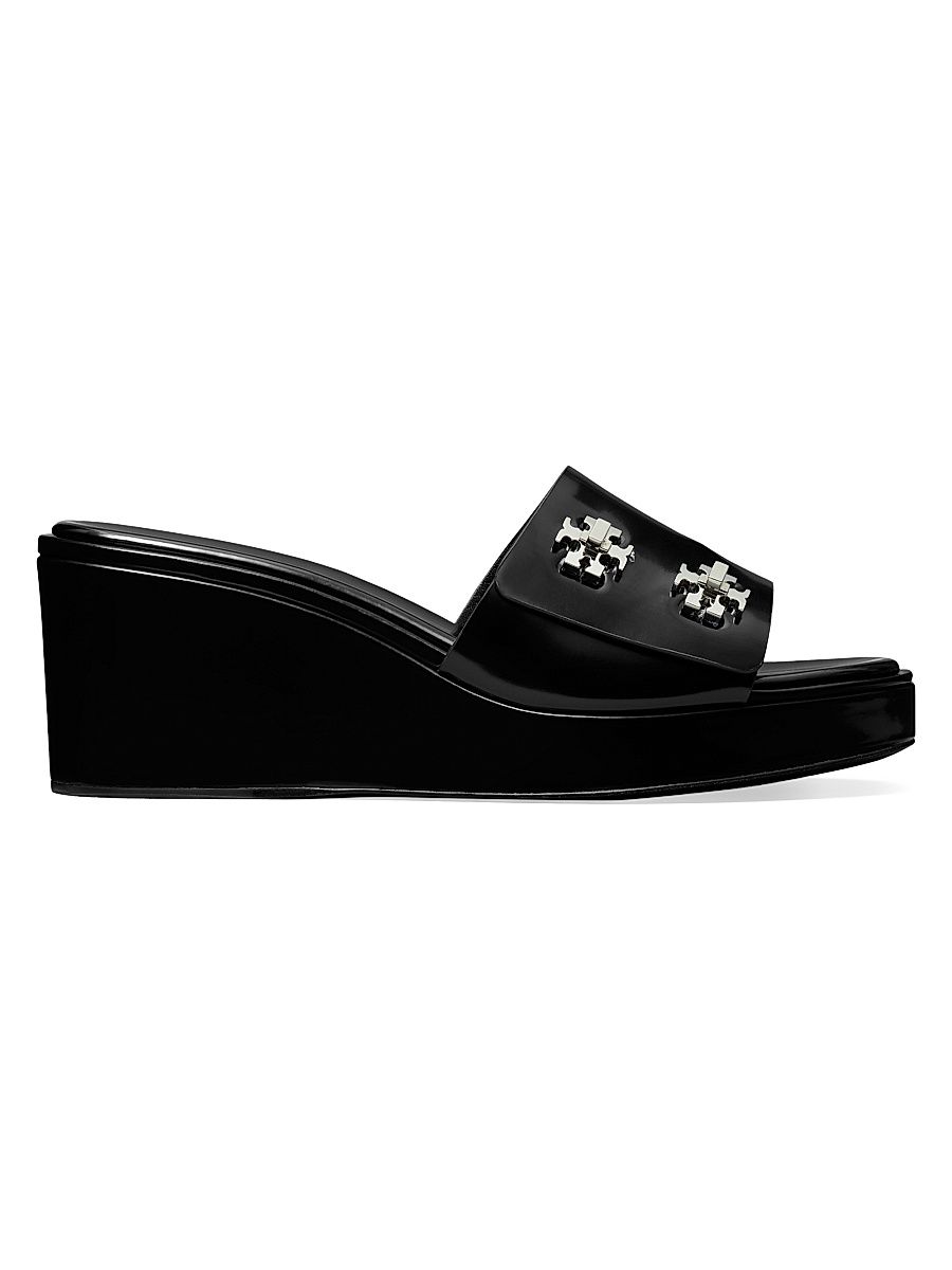Women's 60MM Turnlock Wedge Sandals - Perfect Black - Size 7.5