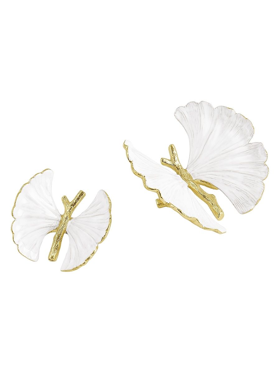 Butterfly Ginkgo Gold 2-Piece Decorative Objects Set