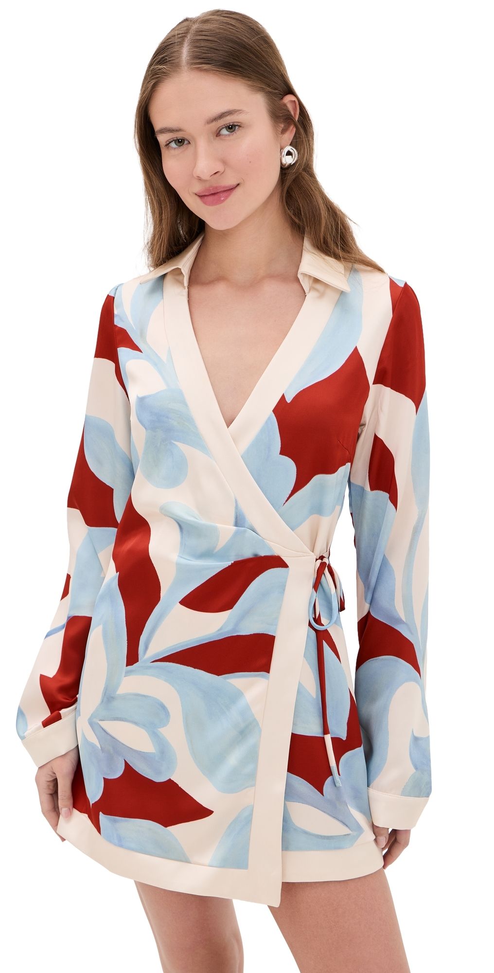 Seven Wonders Amoree Long Sleeve Mini Dress Amoree Red L