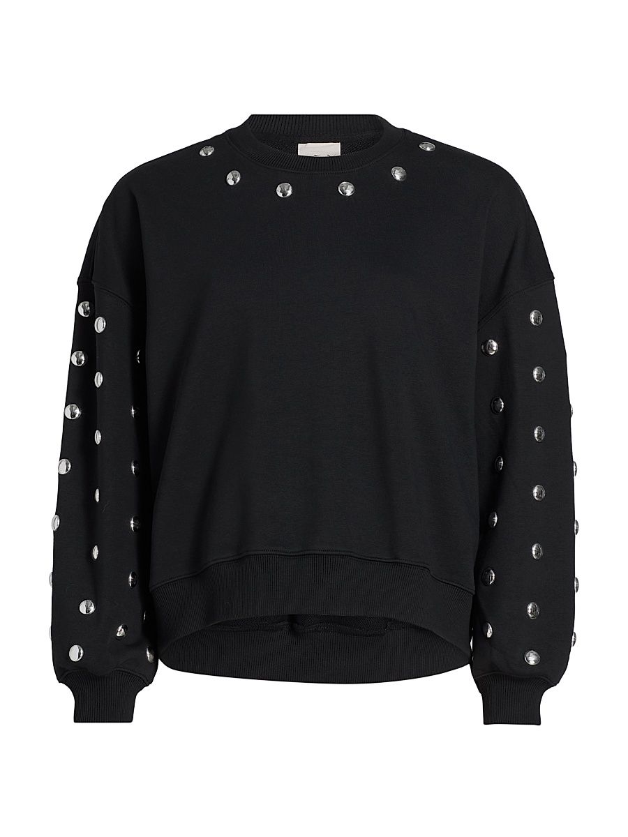 Women's Brandy Studded Sweatshirt - Black - Size XL