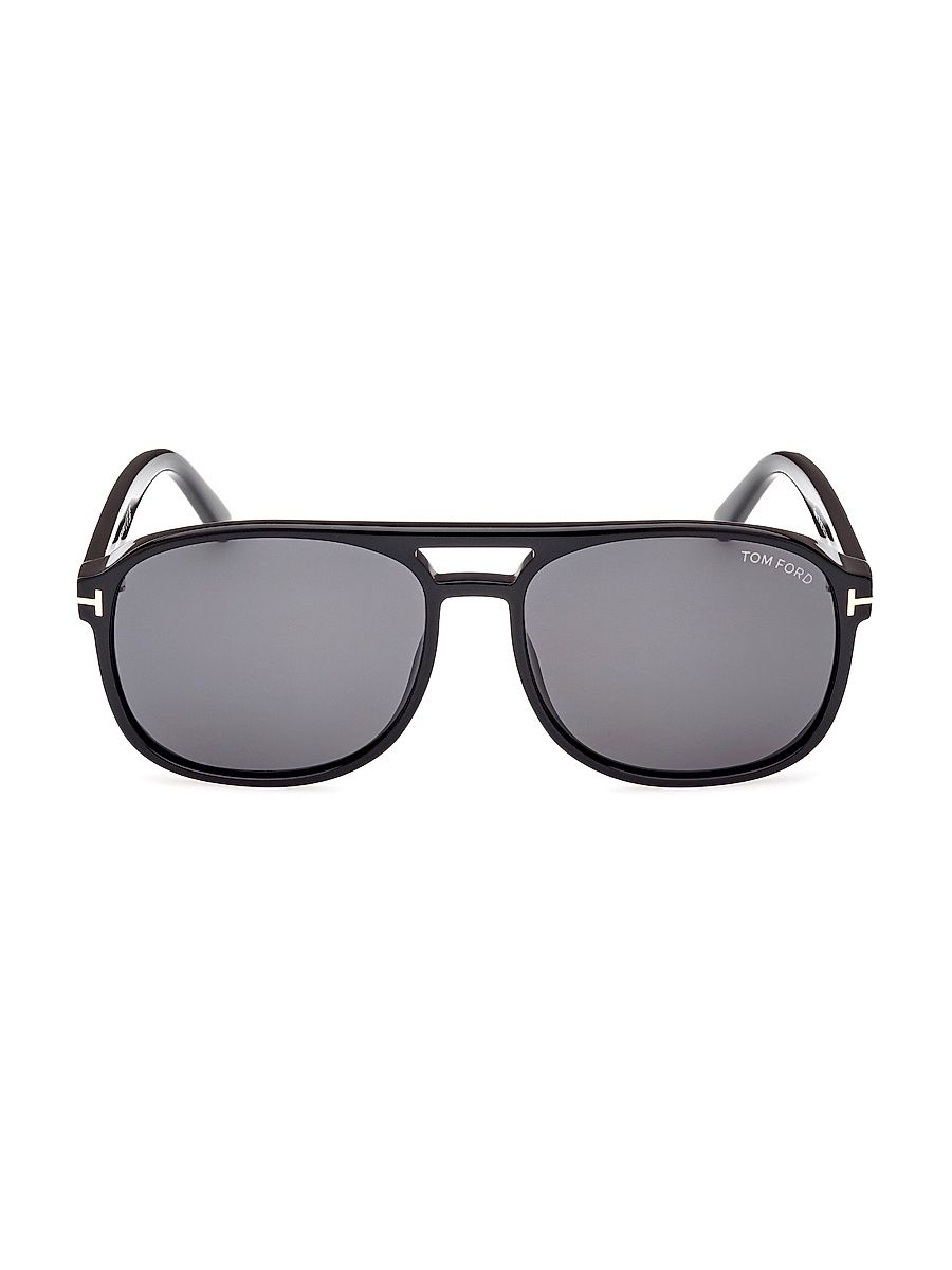 Men's Rosco 58MM Square Sunglasses - Black Smoke