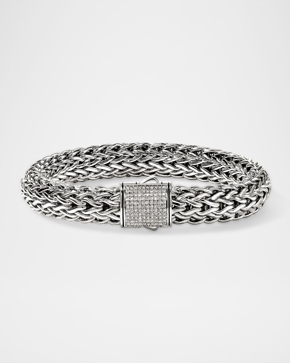 Men & apos;s Sterling Silver Icon Chain Bracelet with Diamonds, 10.5mm