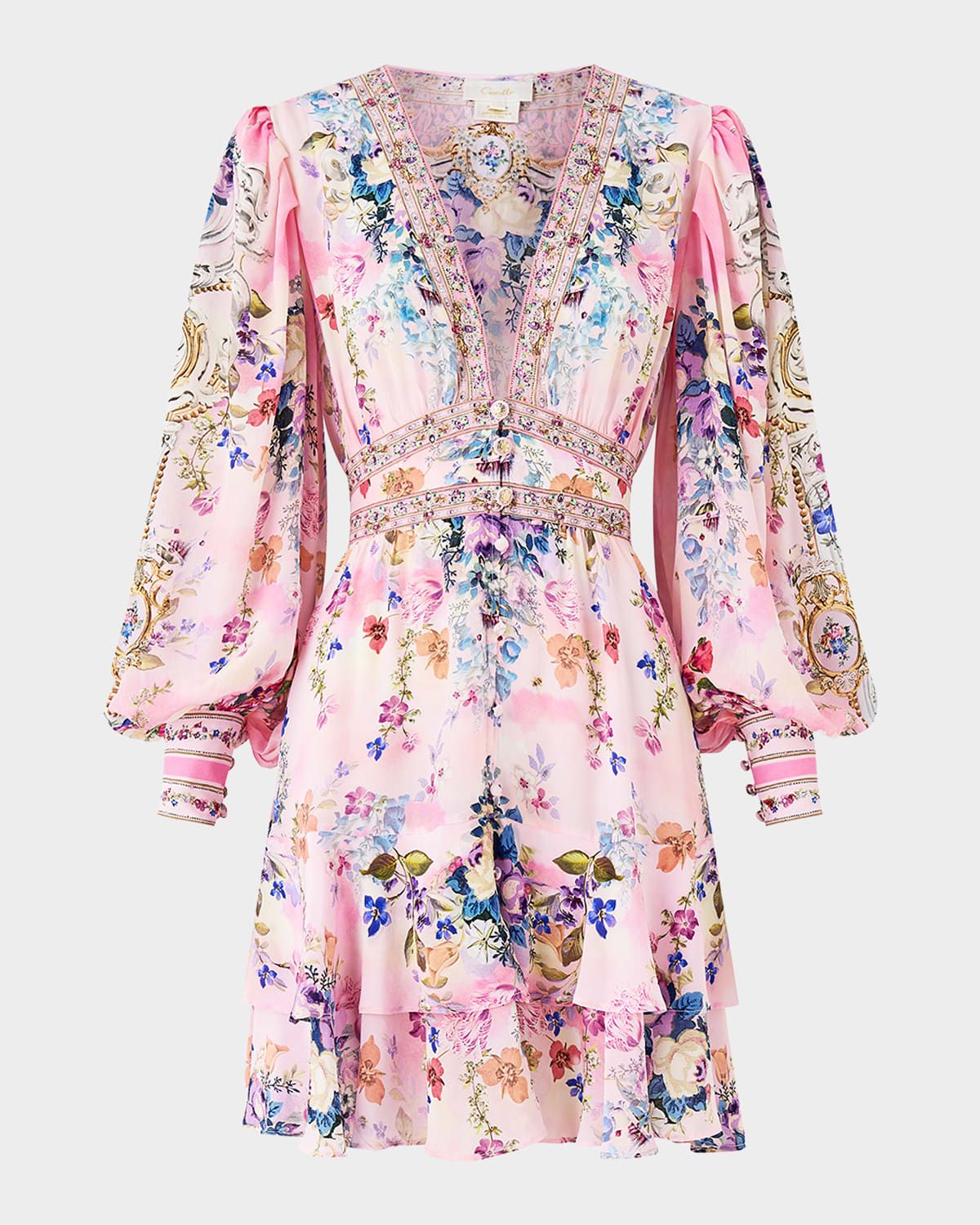 Palatial Pastels Button-Front Frill Dress