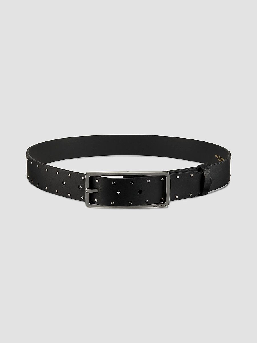 rag & bone Women's Studded Rebound Belt - Black - Size Large