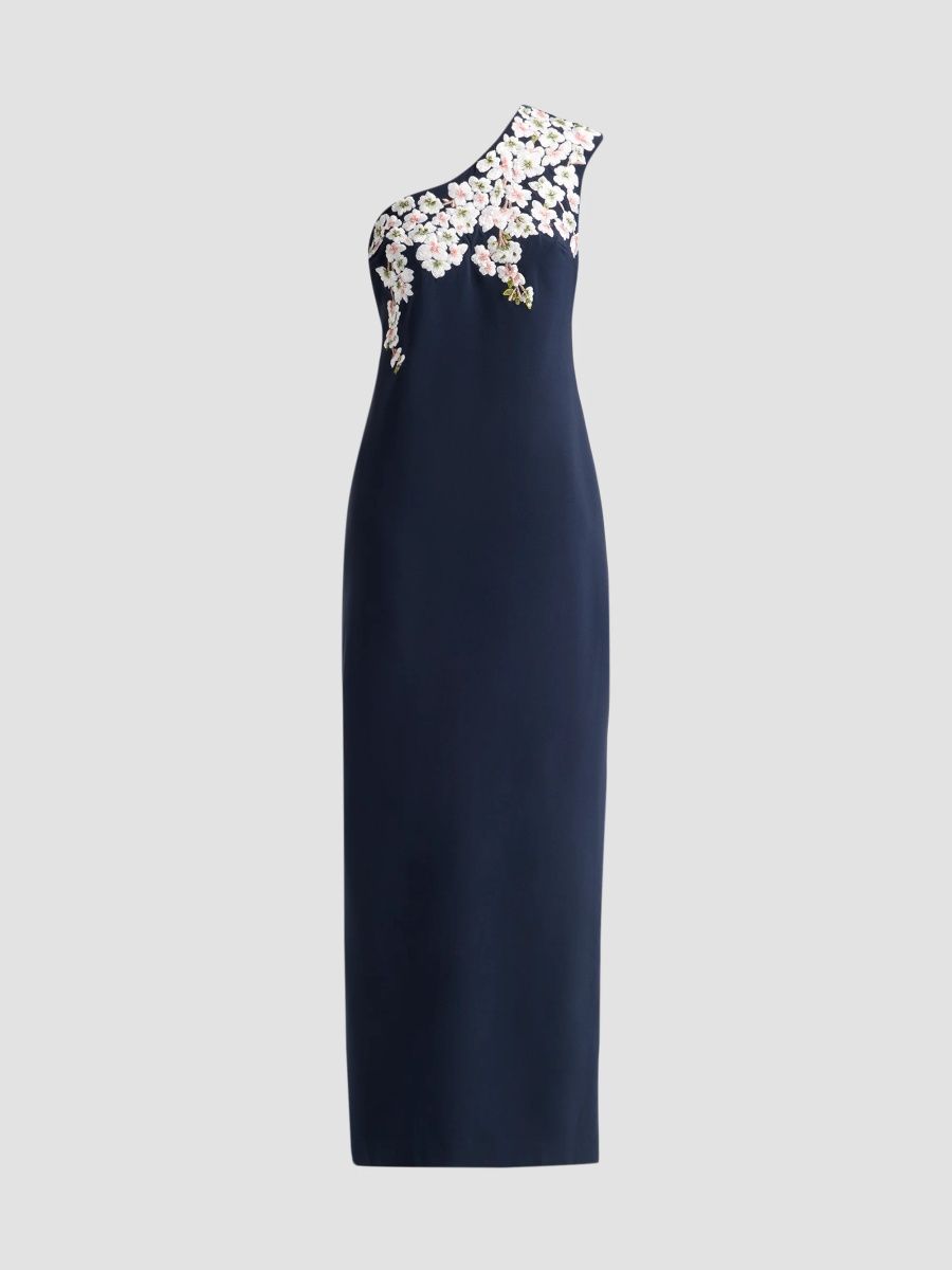 SACHIN BABI Women's Louisa Embroidered One-Shoulder Gown - Moonlit - Size 6