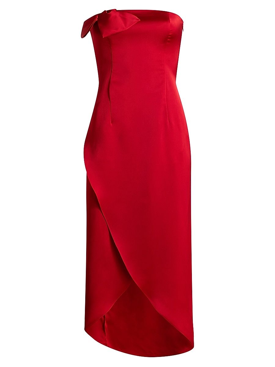 Women's Almaz Duchess Satin Cocktail Dress - Red - Size 4