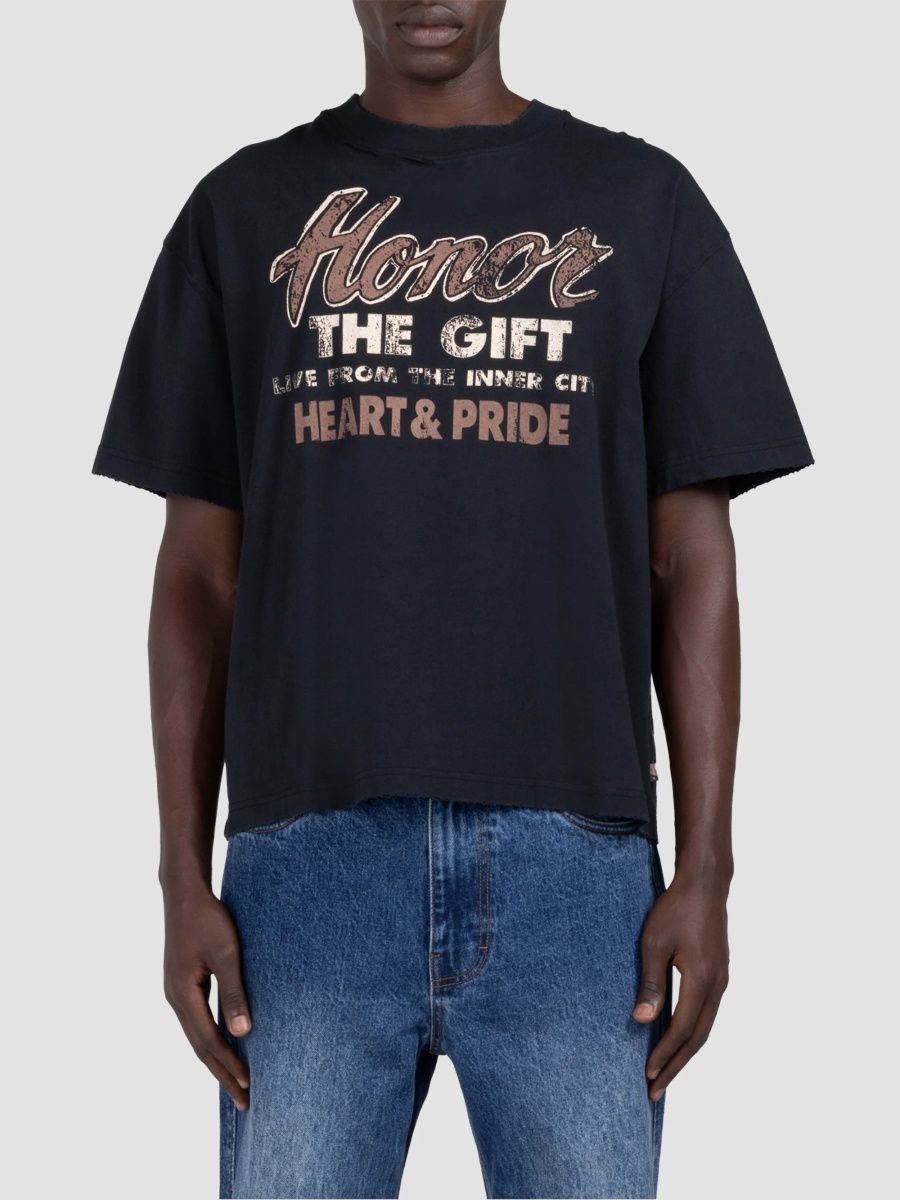 Honor The Gift Men's Heart & Pride Cotton Crewneck T-Shirt - Black - Size Small