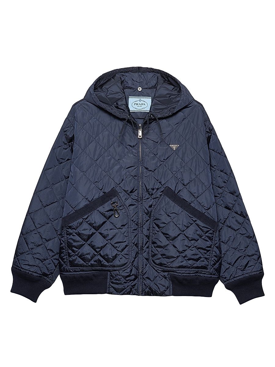 Women's Re-Nylon Blouson Jacket with Hood - Blue - Size 10