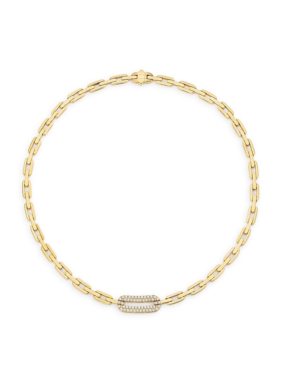 Women's Navarra 18K Yellow Gold & 0.94 TCW Diamond Chain Necklace - Yellow Gold
