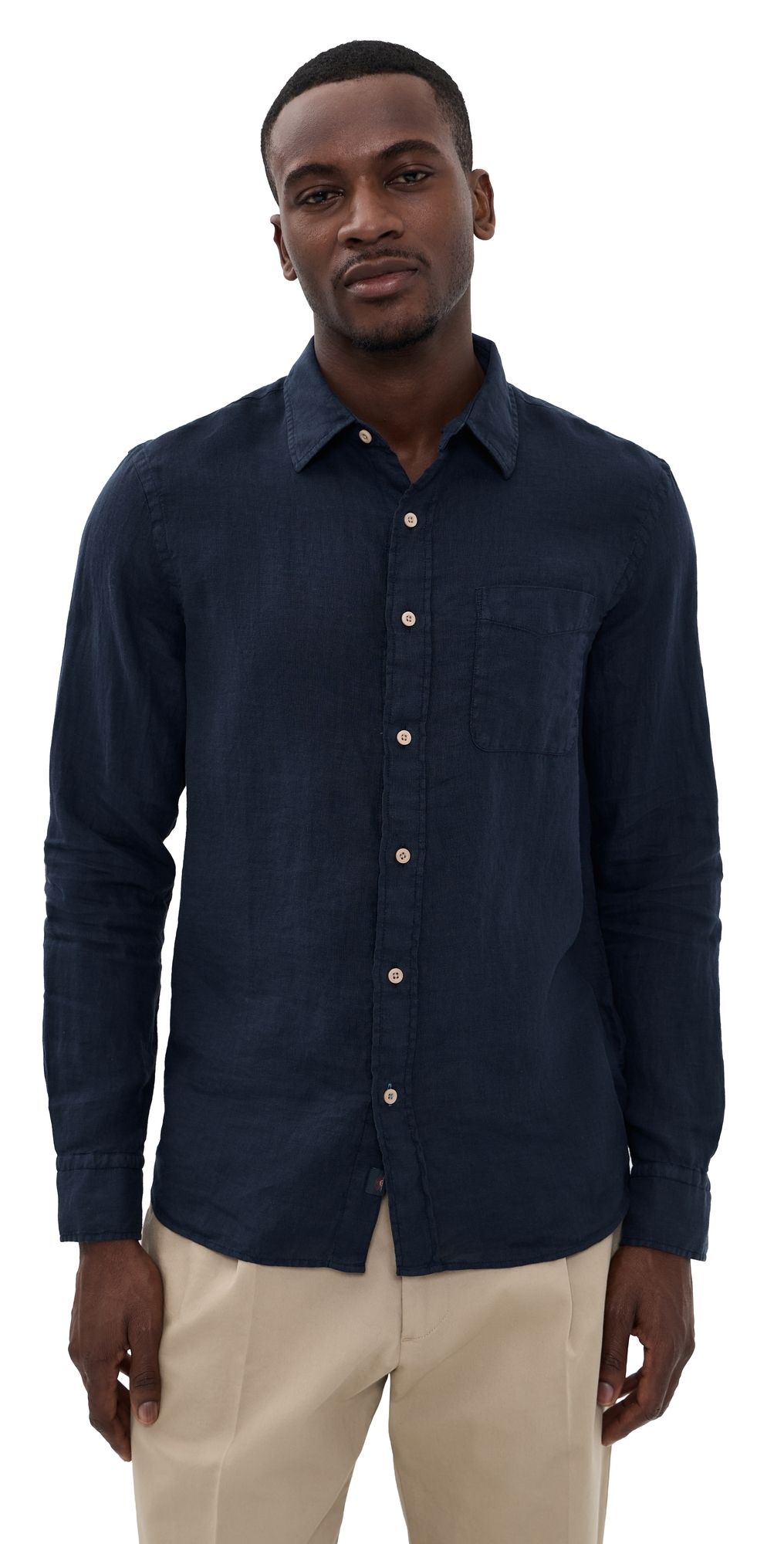 Faherty Laguna Linen Shirt Island Navy XL