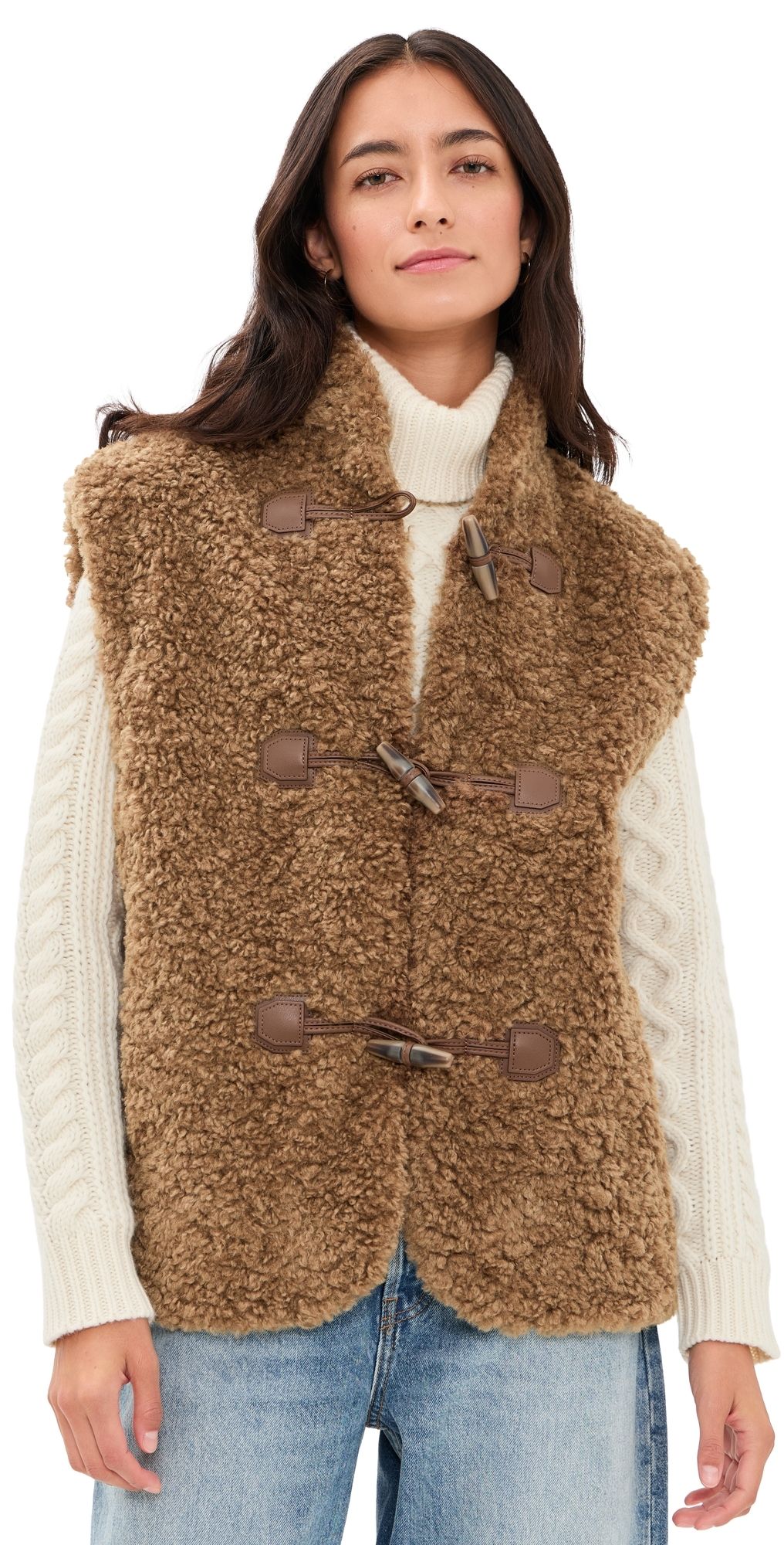 UGG Niah Toggle Vest COFFEE GROUNDS XS