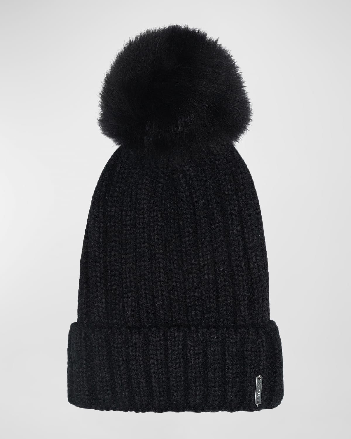 Select Knit Beanie with Lamb Pom