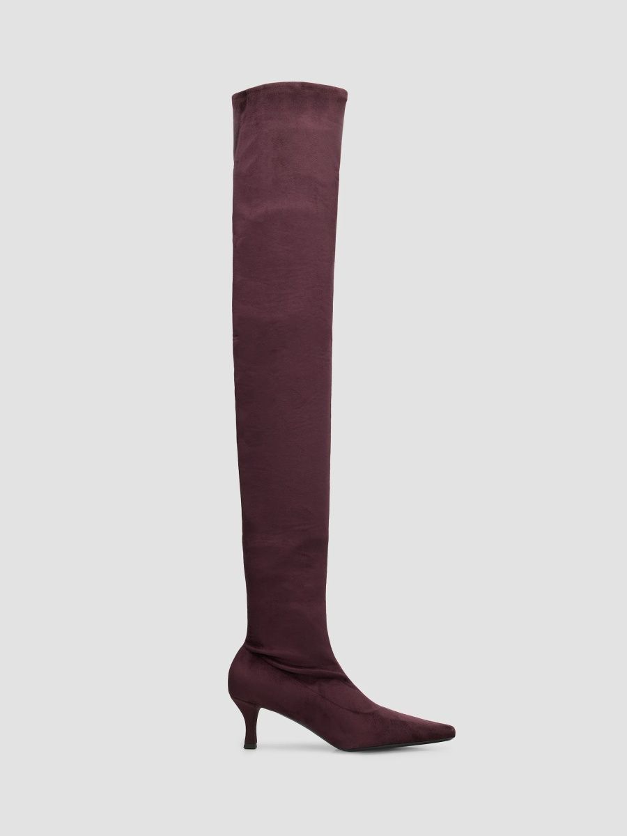 Proenza Schouler Women's Trap 60MM Over The Knee Boots - Oxblood - Size 6