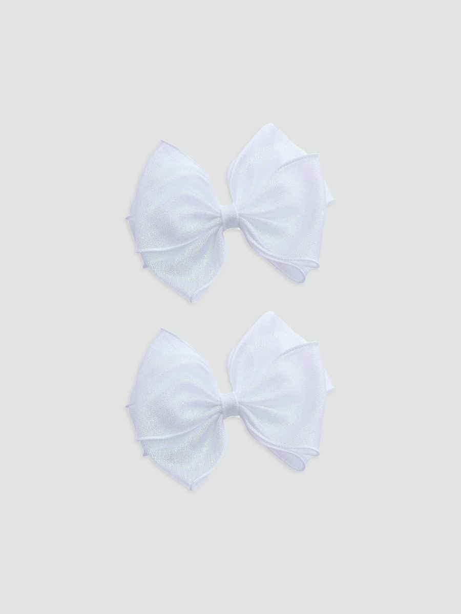 Tulleen Girl's Girl's Sparkle Bow Hair Clip Set - White