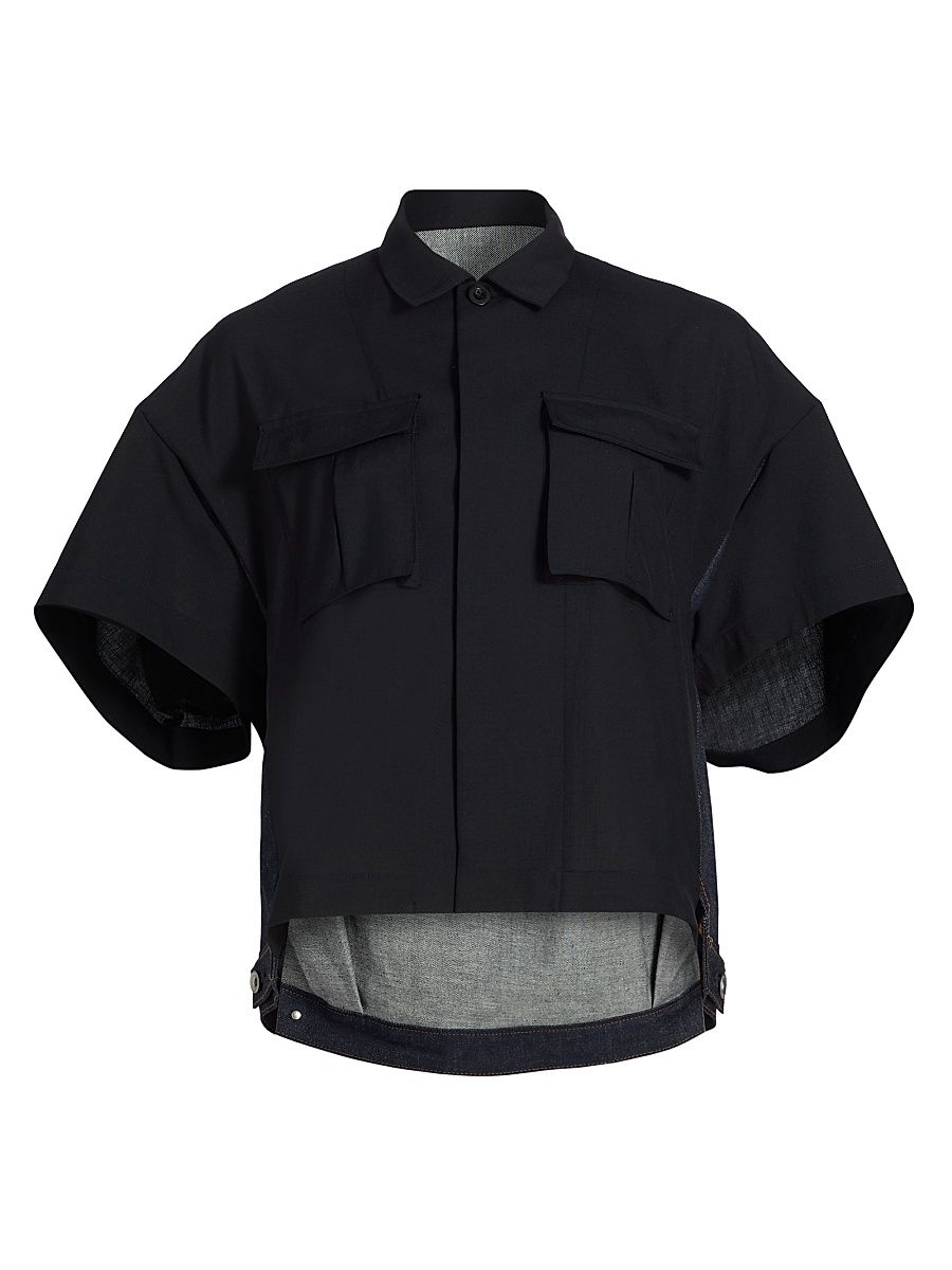 Women's Suiting & Denim Shirt - Black Indigo - Size XL