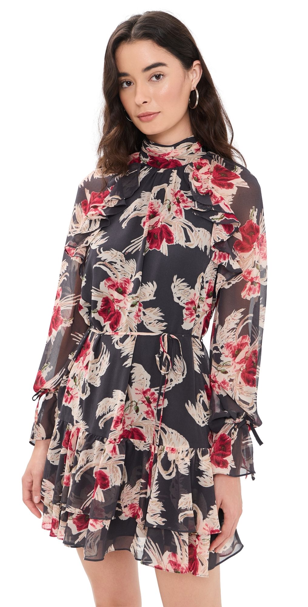 Cinq à Sept Wilted Poppy Sylviane Dress Obsidian Multi 2