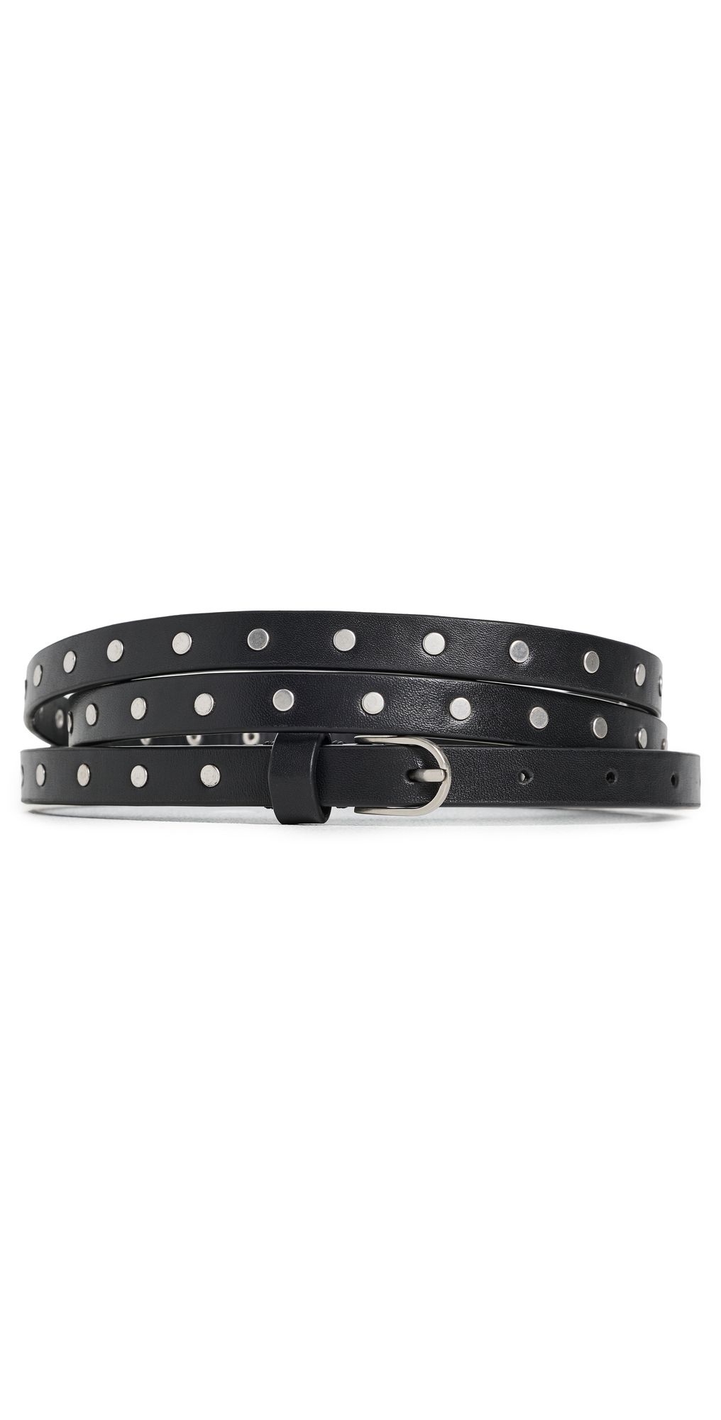 Vince 14mm Double Wrap Studded Dana Belt Black/Dull Nickel XS/S