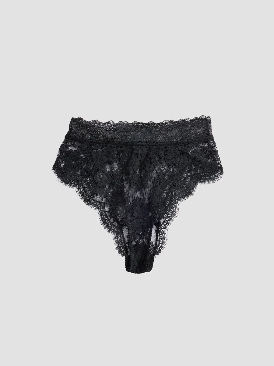 Dolce & Gabbana Women's Velata Floral Lace Briefs - Black - Size Small