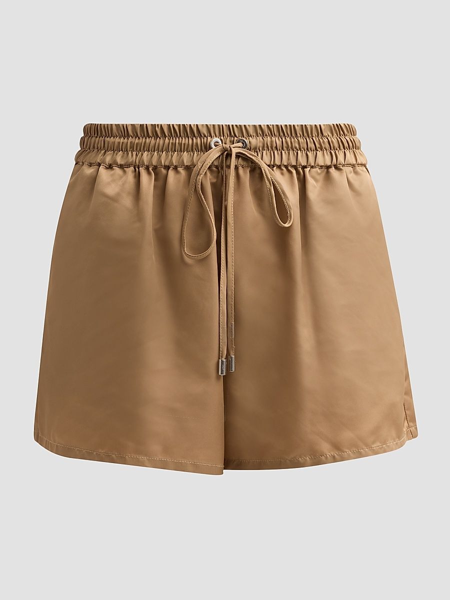 Women's Kendra Drawstring Shorts - Brown Sandstone - Size XL