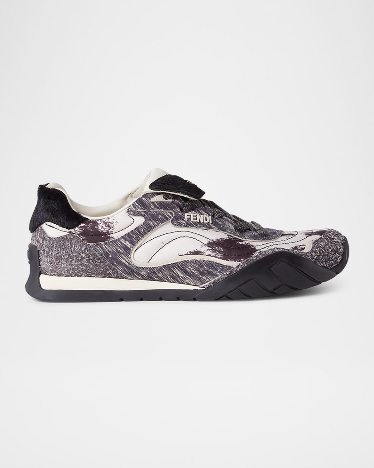 Wave Pulse Mixed-Media Low-Top Sneakers