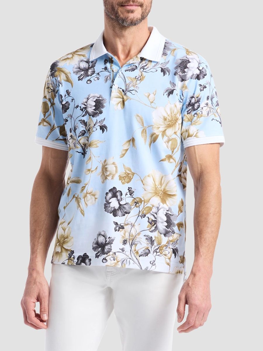 Robert Graham Men's Milson Floral Cotton Polo Shirt - Multi - Size Small
