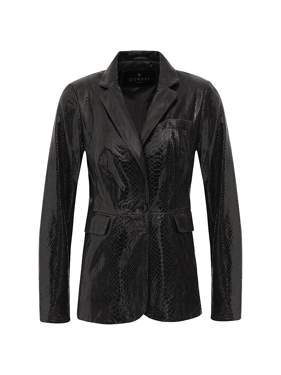 Women's Metis Suede Single Breasted Blazer - Anthracite - Size XL