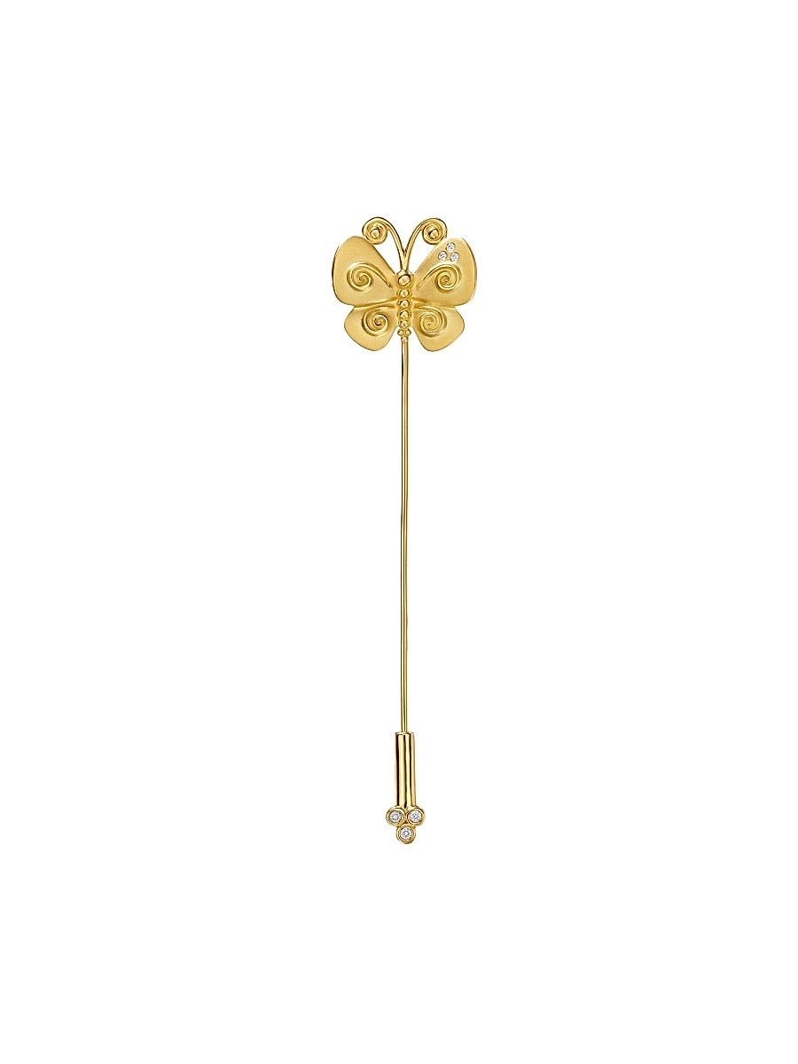 Women's Florence86 18K Yellow Gold & 0.07 TCW Diamond Butterfly Pin - Yellow Gold