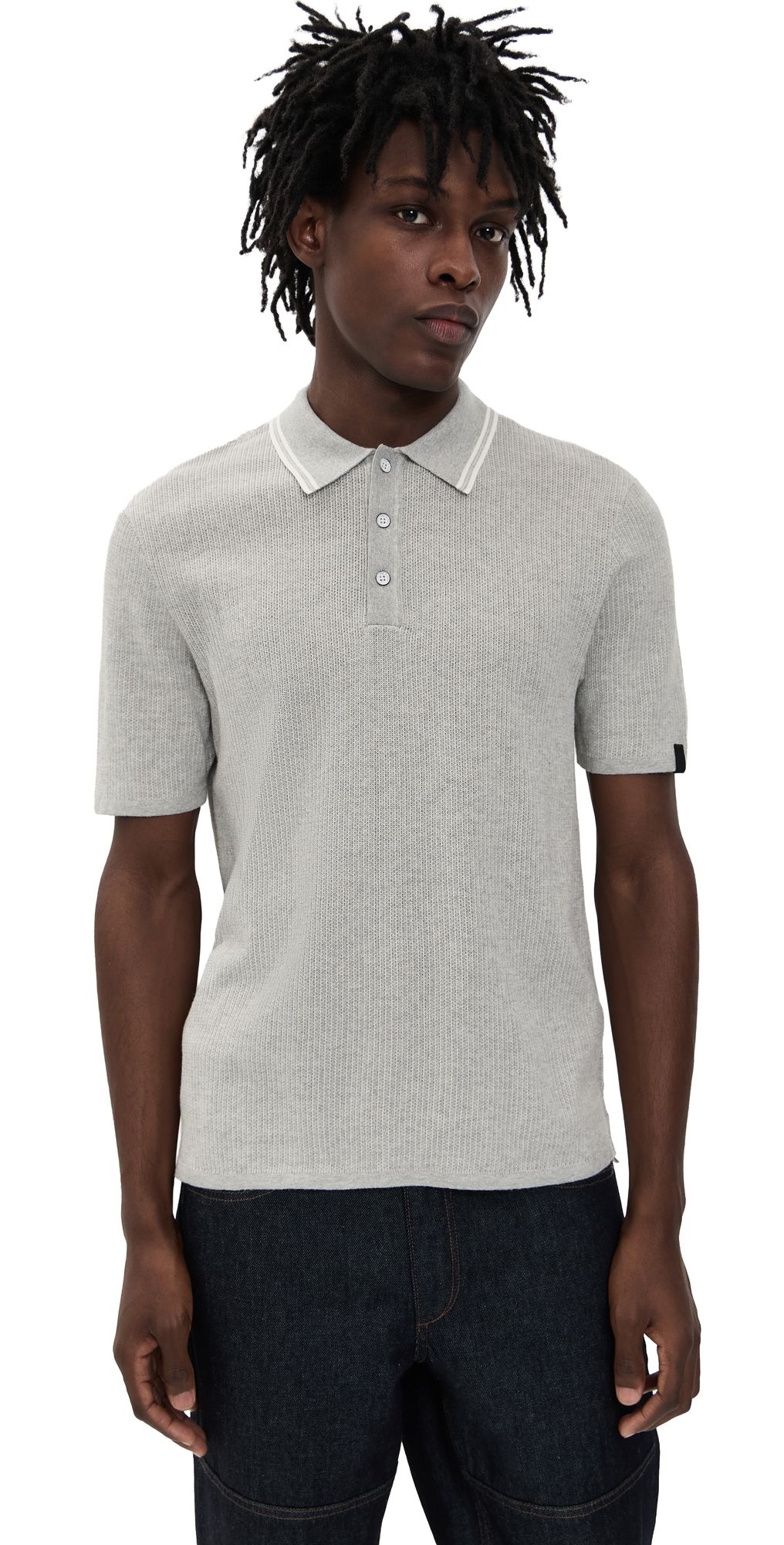 rag & bone Harvey Tipped Polo Hthrg XL