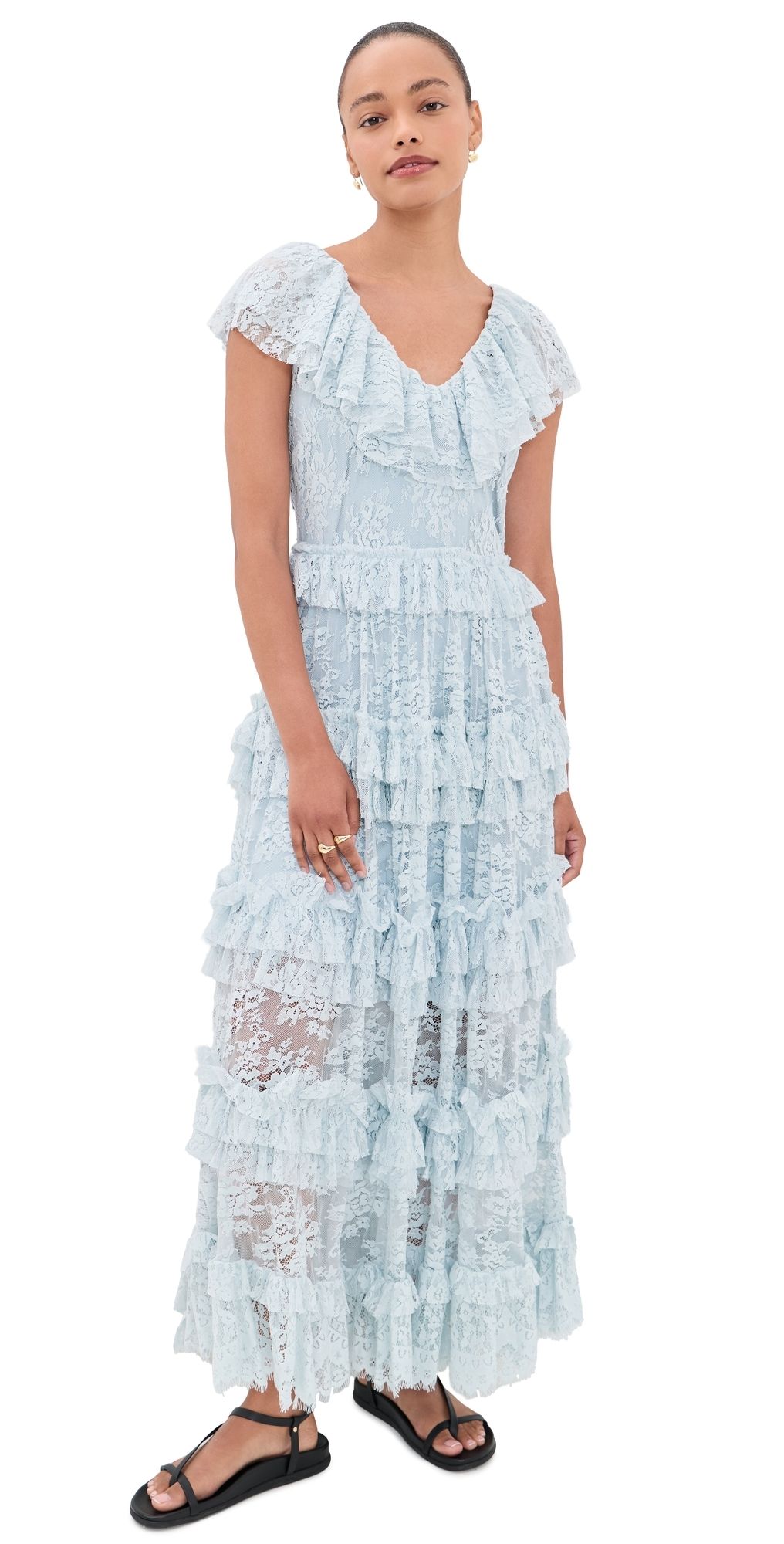 Sea Sharleen Lace V Neck Dress Sky 4