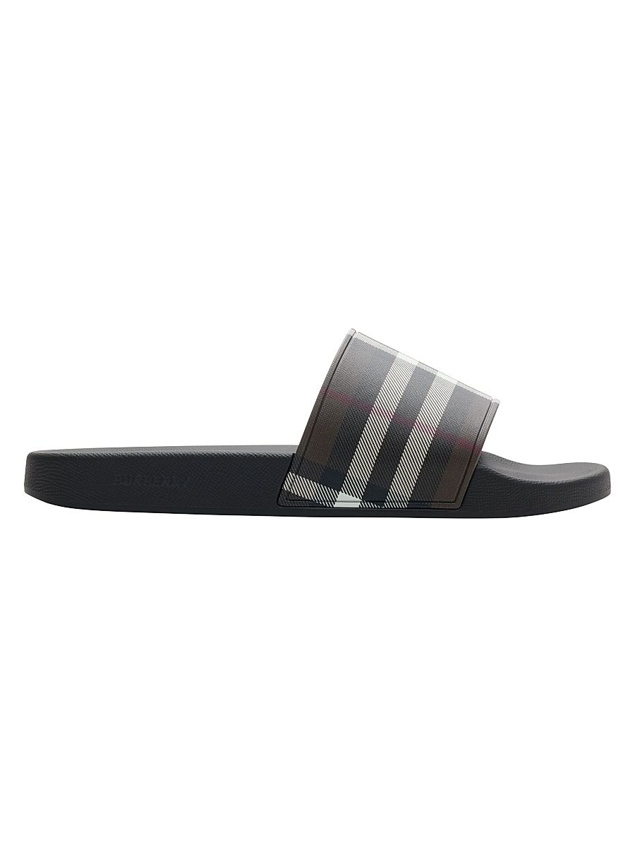 Men's Furley Check Slide Sandals - Mahogany Check - Size 13